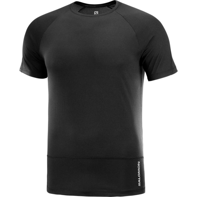 Camiseta Salomon Cross Run Curta Sleeve Masculino Pretas | PT T09648